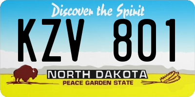 ND license plate KZV801