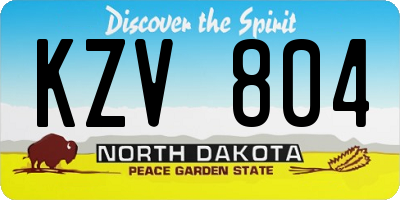 ND license plate KZV804