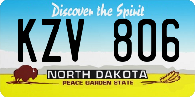 ND license plate KZV806