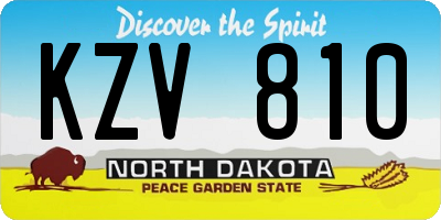 ND license plate KZV810