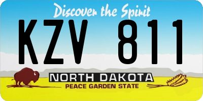 ND license plate KZV811