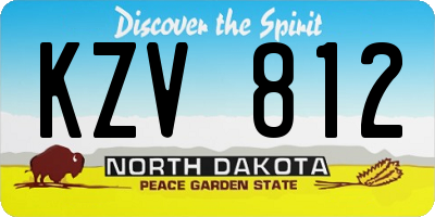 ND license plate KZV812