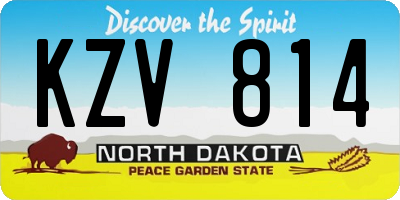 ND license plate KZV814