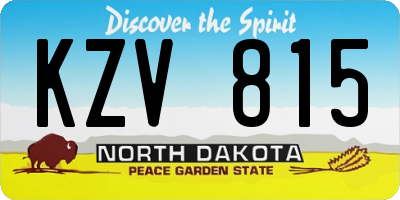 ND license plate KZV815