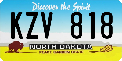 ND license plate KZV818