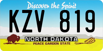 ND license plate KZV819