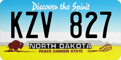 ND license plate KZV827