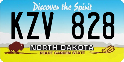 ND license plate KZV828