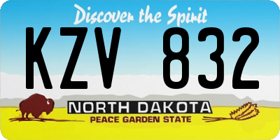 ND license plate KZV832