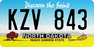 ND license plate KZV843