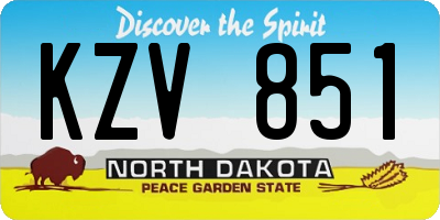 ND license plate KZV851