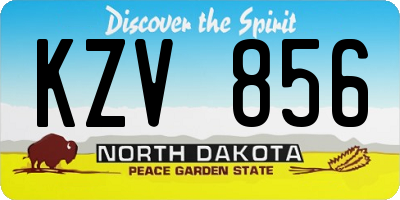 ND license plate KZV856