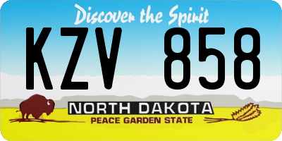 ND license plate KZV858