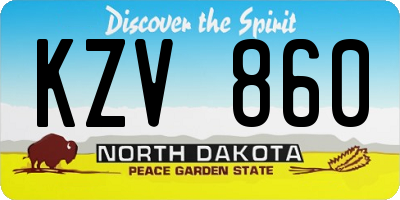 ND license plate KZV860