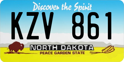 ND license plate KZV861