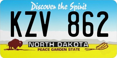 ND license plate KZV862