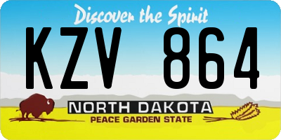 ND license plate KZV864
