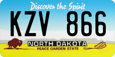 ND license plate KZV866