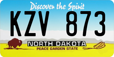 ND license plate KZV873