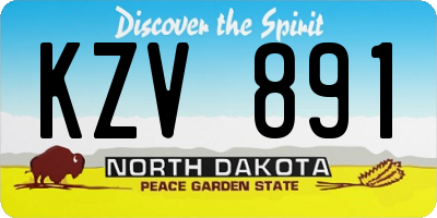 ND license plate KZV891