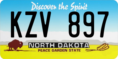 ND license plate KZV897