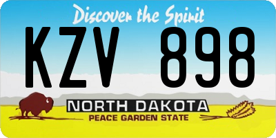 ND license plate KZV898