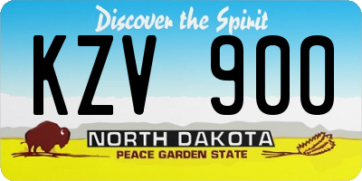 ND license plate KZV900