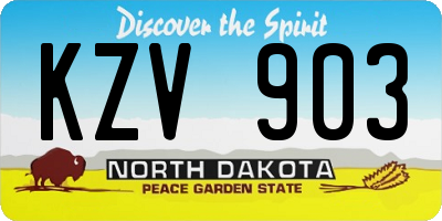 ND license plate KZV903