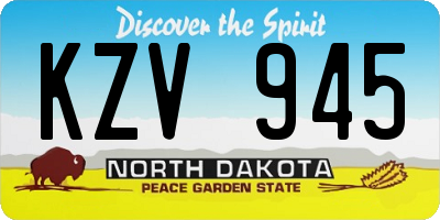 ND license plate KZV945