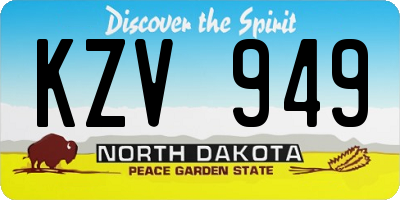 ND license plate KZV949