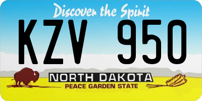 ND license plate KZV950