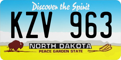 ND license plate KZV963