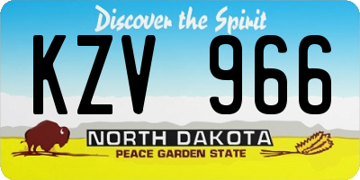 ND license plate KZV966