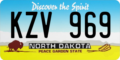 ND license plate KZV969