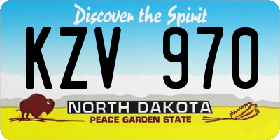 ND license plate KZV970