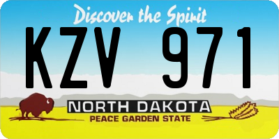 ND license plate KZV971