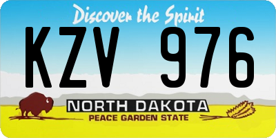 ND license plate KZV976