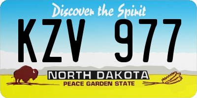 ND license plate KZV977