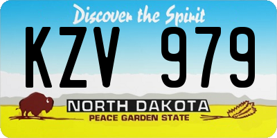 ND license plate KZV979