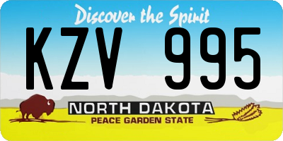 ND license plate KZV995