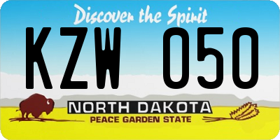 ND license plate KZW050