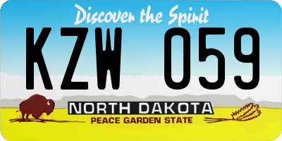 ND license plate KZW059