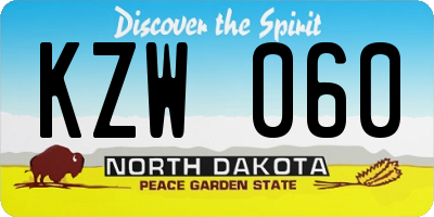 ND license plate KZW060