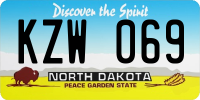 ND license plate KZW069