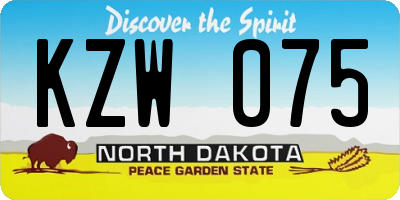ND license plate KZW075