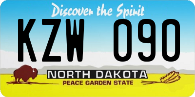 ND license plate KZW090