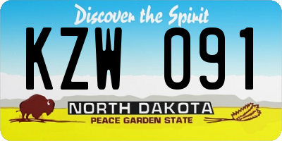 ND license plate KZW091