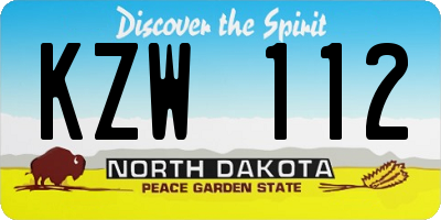 ND license plate KZW112