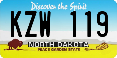 ND license plate KZW119