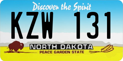 ND license plate KZW131